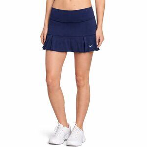 Nike 598336-410 Dri Fit Flirty Midnight Navy Blue Knit Skirt Skort Womens Large